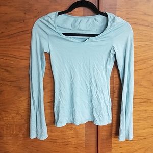XS Light Blue AG Bell Long Sleeve Top